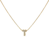 10K White Gold Diamond Accent "A" Initial Bubble Pendant Necklace