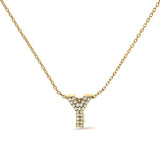 10K White Gold Diamond Accent "A" Initial Bubble Pendant Necklace