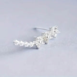 925 Silver Climber Earrings with Hypoallergenic Synthetic Cubic Zirconia