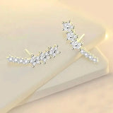 925 Silver Climber Earrings with Hypoallergenic Synthetic Cubic Zirconia