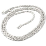 925 Sterling Silver 1.5mm Diamond Cut Rope Chain