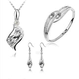 925 Sterling Silver Crystal Jewelry Set