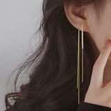 925 Sterling Silver Dangle Chain Tassel Earrings
