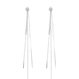 925 Sterling Silver Dangle Chain Tassel Earrings