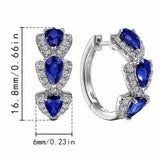 925 Sterling Silver Hoop Earrings with Synthetic Cubic Zirconia
