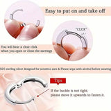 925 Sterling Silver Hoop Earrings with Synthetic Cubic Zirconia
