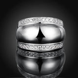 925 Sterling Silver Invisible Setting CZ AAAA Crystal Wedding Ring