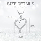925 Sterling Silver Rhodium 1.1mm Cable Chain Lobster Clasp 0.05ct Diamond Open Love Heart Necklace 18 Inch Jewelry Gifts for Women