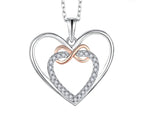 925 Sterling Silver Rhodium 1.1mm Cable Chain Lobster Clasp 0.05ct Diamond Open Love Heart Necklace 18 Inch Jewelry Gifts for Women