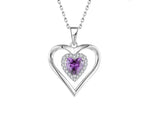 925 Sterling Silver Rhodium 1.1mm Cable Chain Lobster Clasp 0.05ct Diamond Open Love Heart Necklace 18 Inch Jewelry Gifts for Women