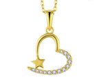 925 Sterling Silver Rhodium 1.1mm Cable Chain Lobster Clasp 0.05ct Diamond Open Love Heart Necklace 18 Inch Jewelry Gifts for Women