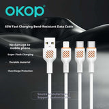 KP-317 Fast-Charging Data Cable 65W Thickened Mobile Phone Charging Cable Compatible With Huawei Apple And Android Hot-Selling Cross-Border Product
