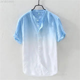 Breathable Comfortable Resort-style Ombre Short-sleeve Shirt