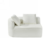 116' Modern Curved Sectional Sofa with High-Density Fully Compressed Sponge and Chaise Lounge, Pearl Upholstery, 2-Piece Set, Fully Assembled Right Hand Facing, Perfect for Living Room, Lounge
