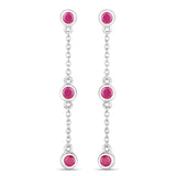 0.78 Carat Genuine Ruby .925 Sterling Silver Earrings