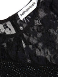 Self-Portrait Women One Shoulder Floral Lace Top