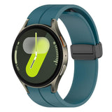 Folding Magnetic Black-clasp Silicone Watch Strap
