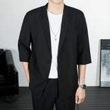 Five Quarter Sleeve Petite Blazer Hong Kong Style Trendy Brand Single Breasted Coat