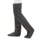 Over Knee High Fuzzy Long Socks Winter Warm Cold Leg Knee Joint Cold-proof Stockings Home Floor Sleeping Socks
