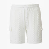 Mens Drawstring Jacquard Casual Shorts