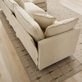 Cloud 4 Seats Sofa (Ottoman is not included) with Chenille Fabric in Beige