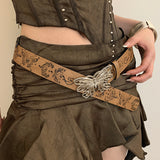 Women's Metal Butterfly Decorative Belt With Skirt And Jeans