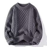Round-neck High-neck Fleece-lined Solid-color Sweater