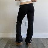 Vintage-style Personalized Printed Black Knit Pants
