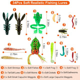 94-Piece: Fishing Lures Kit Soft Plastic Fishing Baits Set