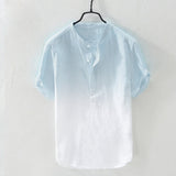 Breathable Comfortable Resort-style Ombre Short-sleeve Shirt
