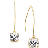 Inc Gold-Tone Cubic Zirconia Square Linear Drop Earrings