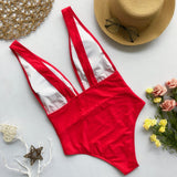 2025 High Cut Deep V Female Swimwear One Piece Swimsuit Women Backless Monokini High Waist Bathing Suit Swim Beachwear Bodysuit