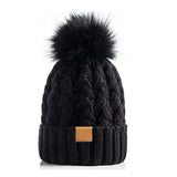 Snow Cap Knitted Hat Unisex Rolled Brim