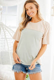 Heimish Full Size Contrast Round Neck Short Sleeve T-Shirt Plus Size
