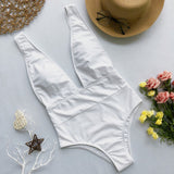 2025 High Cut Deep V Female Swimwear One Piece Swimsuit Women Backless Monokini High Waist Bathing Suit Swim Beachwear Bodysuit