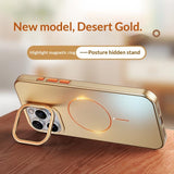 Magnetic Phone Case With A Gold-finish Thin Ring Compatible With The 17 Pro Max