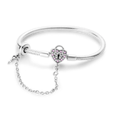 Silver Plated Stars Heart Shape Butterflies Clover Clasp Bracelet for Women Fit Original Charms Beads DIY Making Gift
