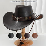 PU Leather Metal 3D Ox-Head Retro Curved Belt Denim Hat
