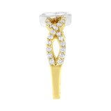 10K Two Tone Color 5/8 Cttw Diamond Kite and Twist Shank Ring (H-I Color,SI2-I1 Clarity)