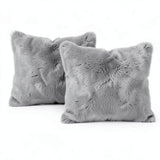 Infinity Home Throw Pillows Faux Fur 18 x 18 Set of 2 Gray Square Home Decor