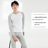 100 Cotton Antibacterial Autumn Top And Bottom Set Mens Thermal Underwear