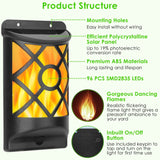 96 LEDs Waterproof Flame Solar Lights Outdoor