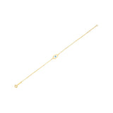 14k Yellow Gold MOP Evil Eye Bracelet (1.00 mm)