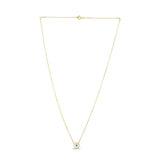 14k Yellow Gold MOP Evil Eye Necklace