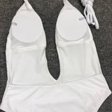 New 2025 Sexy Deep V Neck Wrap Around Female Swimwear One Piece Swimsuit Women Backless Monokini High Cut Bathing Suit Swim Lady