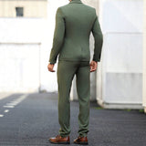 Mens Light-business Dark Green Suit Set