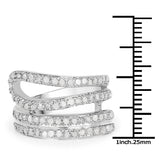 0.83 Carat Genuine White Diamond .925 Sterling Silver Ring