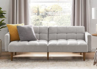 Gray Fabric Twin Futon Sofa Bed – Compact & Stylish Sleeper
