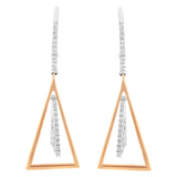 14K Rose and White Gold 3/8 Cttw Diamond Windchime Drop and Dangle Earring (G-H Color, SI1-SI2 Clarity)