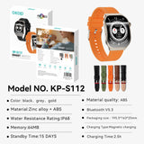 KP-S112 Curved-Screen Smartwatch New Model With Calling Heart Rate Health Monitoring Blood Oxygen Tracking Long Battery Life And Multiple Straps In Stock